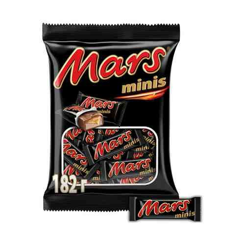 Батончик Mars Minis в молочном шоколаде с нугой и карамелью 182 г