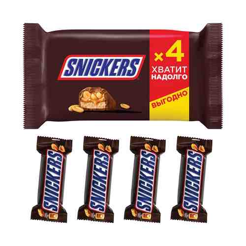 Батончик Snickers Арахисовый крем молочный 40 г x 4 шт