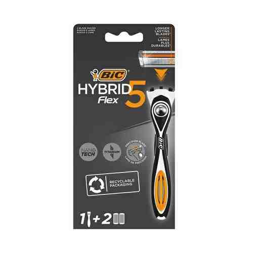 Бритвенный станок BIC Flex 5 Hybrid с пятью лезвиями мужской плавающая головка 2 сменные кассеты