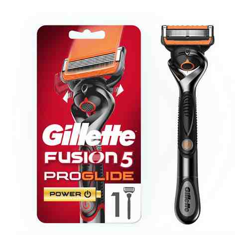 Бритвенный станок со сменной кассетой Gillette Fusion5 ProGlide Power с пятью лезвиями 1 шт