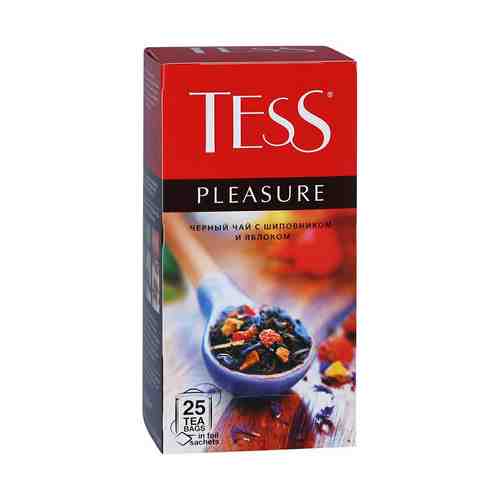 Чай черный Tess Pleasure с шиповником и яблоком в пакетиках 1,5 г х 25 шт