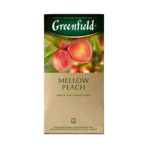 Чай Greenfield Mellow Peach зеленый с ароматом персика и мандарина и растительными компонентами 1,8 г 25 шт