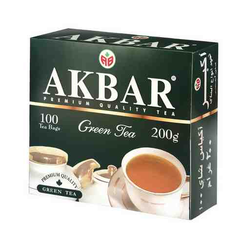 Чай зеленый Akbar Green китайский байховый в пакетиках 2 г х 100 шт