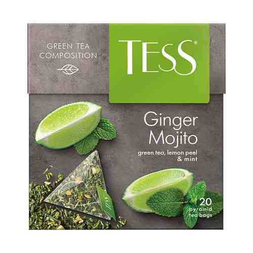 Чай зеленый Tess Ginger Mojito в пирамидках 1,8 г 20 шт