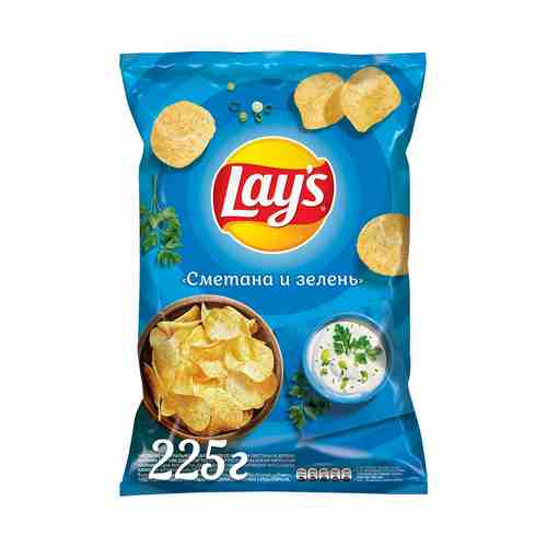 Чипсы картофельные Lay's Сметана и зелень 225 г