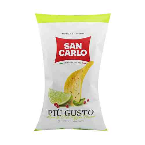 Чипсы картофельные San Carlo Piu Gusto Лайм и розовый перец 150 г