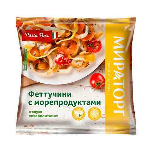 Феттучини Мираторг с морепродуктами в соусе неаполитано замороженное 400 г