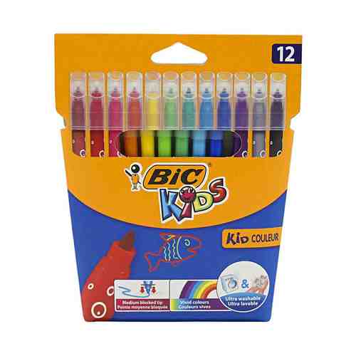 Фломастеры Bic Kid Couleur детские смываемые 12 цветов