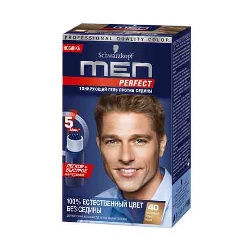 Гель тонирующий Schwarzkopf Men Perfect против седины тон 40 натуральный темно-русый 80 мл