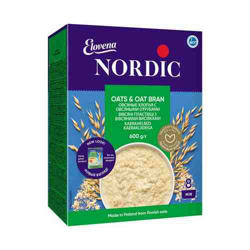 Хлопья Nordic овсяные с отрубями 600 г