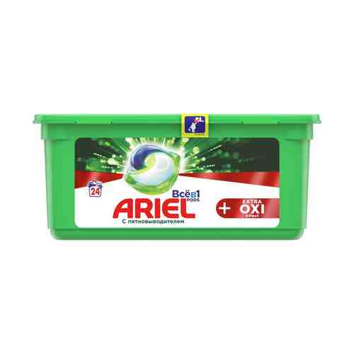 Капсулы Ariel Pods Extra Oxy Effect с пятновыводителем 24 шт