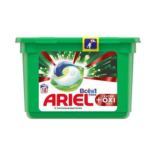 Капсулы Ariel Pods Все в 1 Extra Oxi effect 18 шт х 2 упаковки