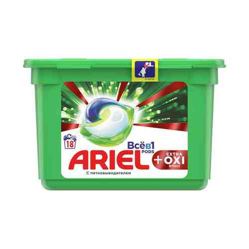 Капсулы Ariel Pods Все в 1 + Extra Oxi Effect 18 шт