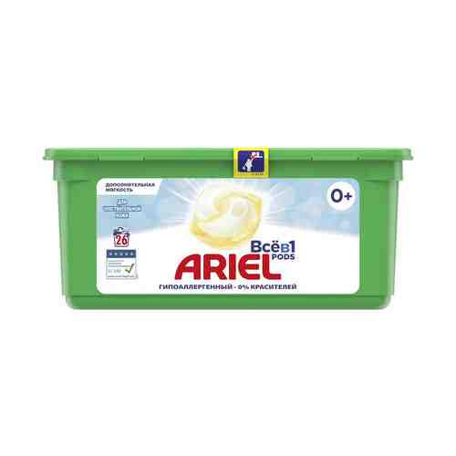 Капсулы Ariel Pods Все в 1 Sensitive для всех видов ткани 26 шт