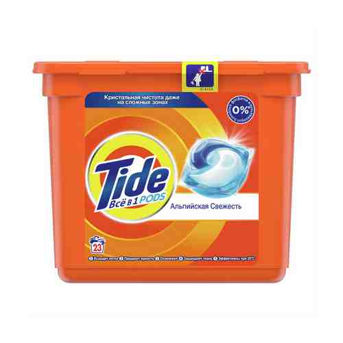 Капсулы для стирки Tide Pods Все в 1 Альпийская свежесть для всех видов тканей 23 шт