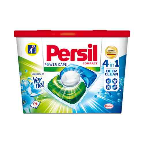 Капсулы Persil Power Caps Свежесть от Vernel 4 в 1 для цветного белья 21 шт