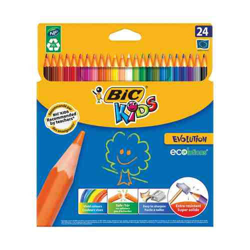 Карандаши цветные Bic Kids Evolution 24 шт