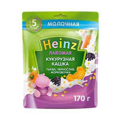 Каша Heinz Лакомая кукурузная молочная тыква-чернослив-морковь с 5 месяцев 170 г