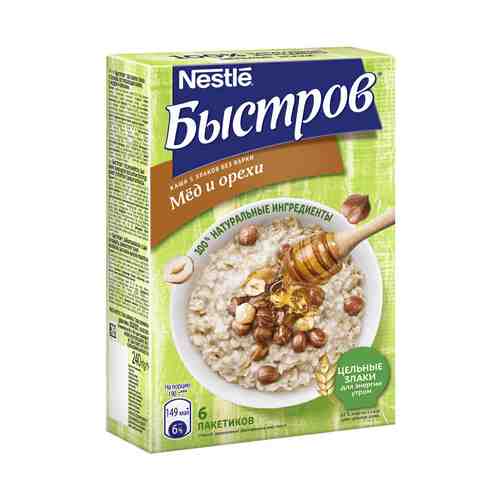 Каша Nestle Быстров 5 злаков мед орехи моментальная 40 г х 6 шт