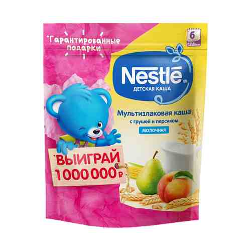 Каша Nestle мультизлаковая молочная груша-персик с 6 месяцев 220 г