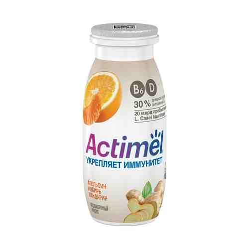 Кисломолочный напиток Actimel апельсин-имбирь-мандарин 2,5% БЗМЖ 100 мл