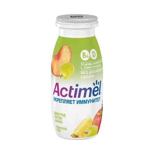 Кисломолочный напиток Actimel виноград-персик-ананас без сахара 2,2% 100 мл