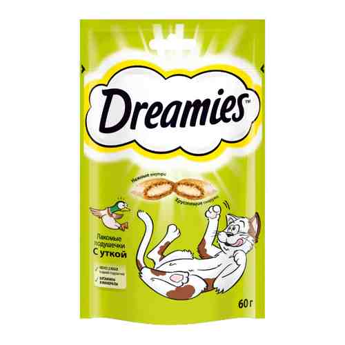 Лакомство Dreamies подушечки с уткой для кошек 60 г