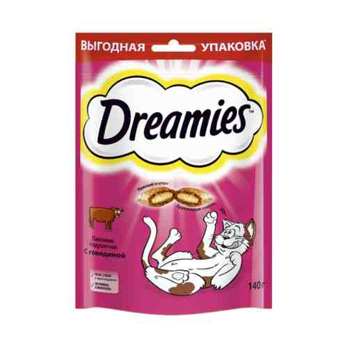 Лакомство Dreamies с говядиной для кошек 140 г