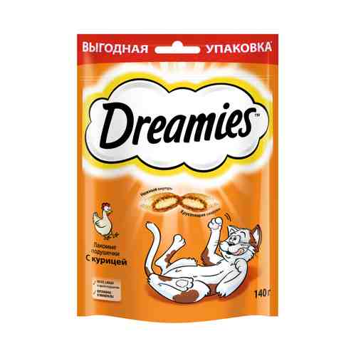 Лакомство Dreamies с курицей для кошек 140 г