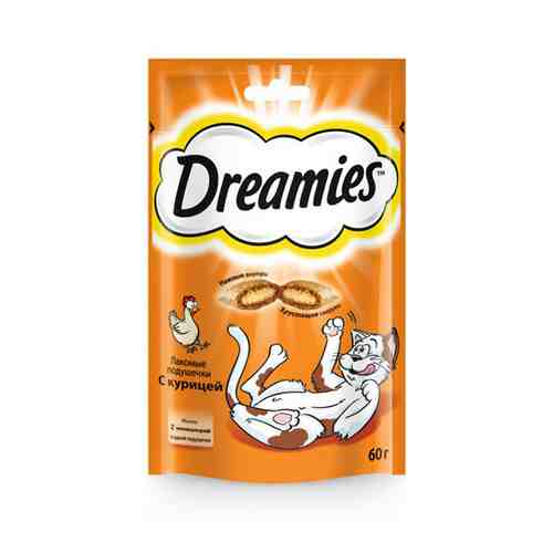 Лакомство Dreamies с курицей для кошек 60 г