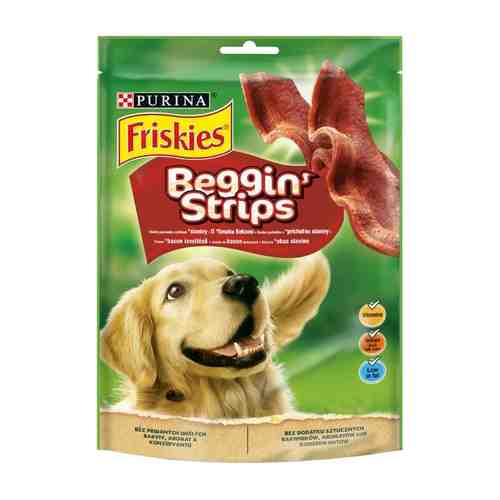 Лакомство Friskies Beggin strips для взрослых собак с ароматом бекона 120 г