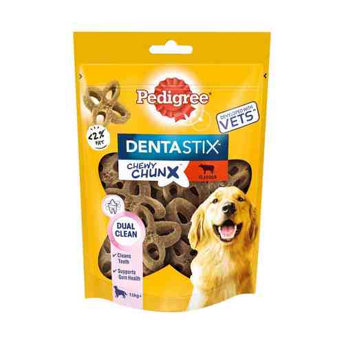 Лакомство Pedigree Denta Stix Chewy Chunx для собак для ухода за зубами говядина 68 г