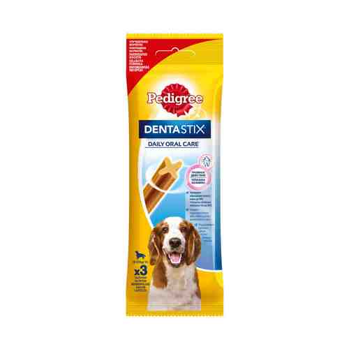 Лакомство Pedigree DentaStix для собак средних пород 77 г