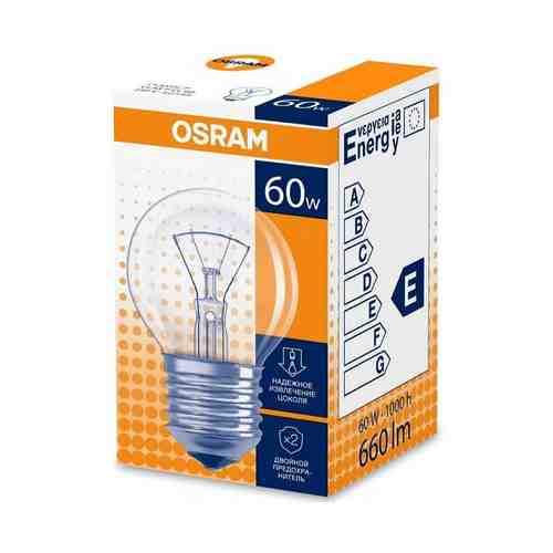 Лампа Osram Е27 60W шар прозрачная