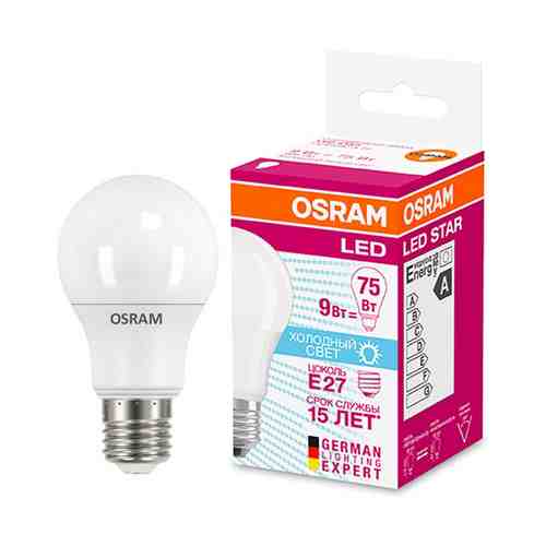 Лампа светодиодная Osram LED A75 E27 9W груша нейтральный свет