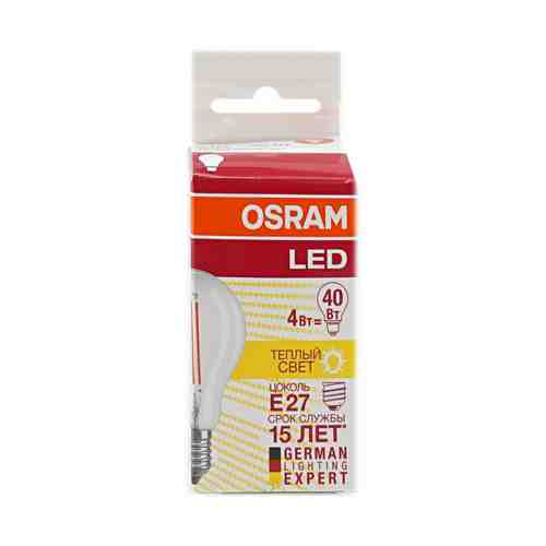 Лампа светодиодная Osram LED Е27 5,4W теплый свет