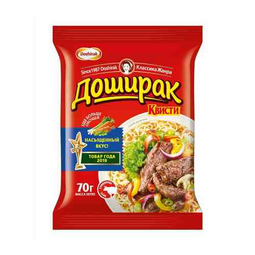 Лапша Доширак Квисти со вкусом говядины быстрого приготовления 70 г