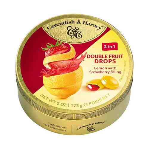 Леденцы Cavendish Harvey Doble Fruit c лимоном и клубникой 175 г