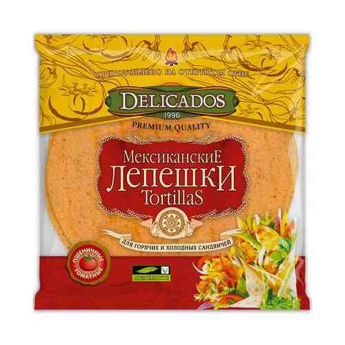 Лепешки Delicados Tortillas мексиканские пшеничные Томат 400 г