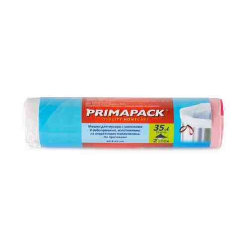 Мешки для мусора Primapack с завязками белые 35 л х 15 шт