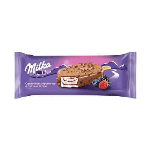 Мороженое сливочное Milka со вкусом лесных ягод 64 г