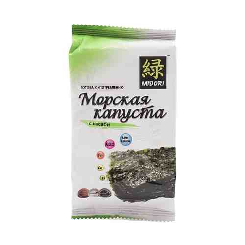 Морская капуста Midori сушеная листы с васаби 5 г