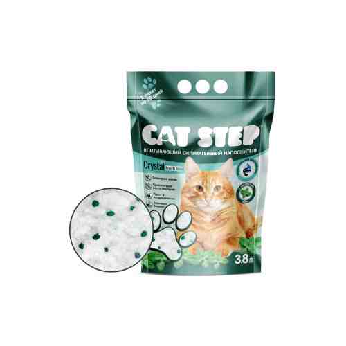 Наполнитель Cat Step Crystal Fresh Mint кошачьего туалета силикагелевый 3,8 л