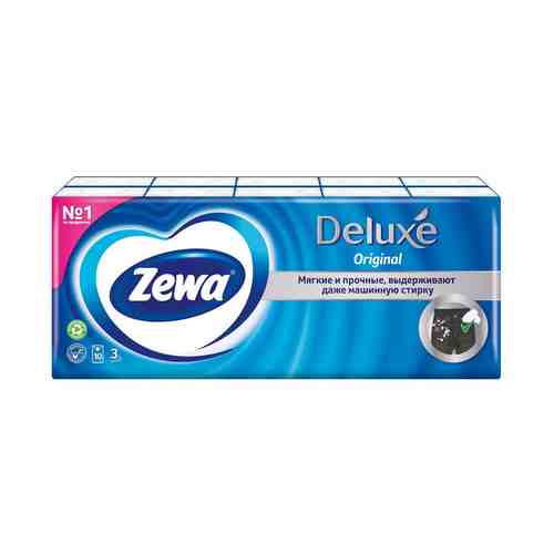 Носовые платочки Zewa Deluxe Original 3 слоя 10 шт