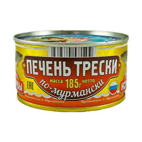 Паштет из печени трески Вкусные Консервы по-мурмански 185 г