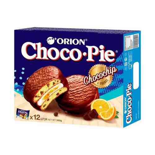 Печенье Choco Pie ChocoChip c апельсиновым джемом и шоколадной крошкой 360 г