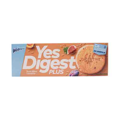 Печенье WELLNESS цельнозерновое Yes Digest Plus со сливой, инжиром и витаминами 164 г