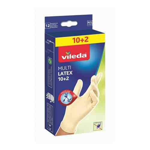 Перчатки Vileda Multi Latex одноразовые латексные M-L 1 шт