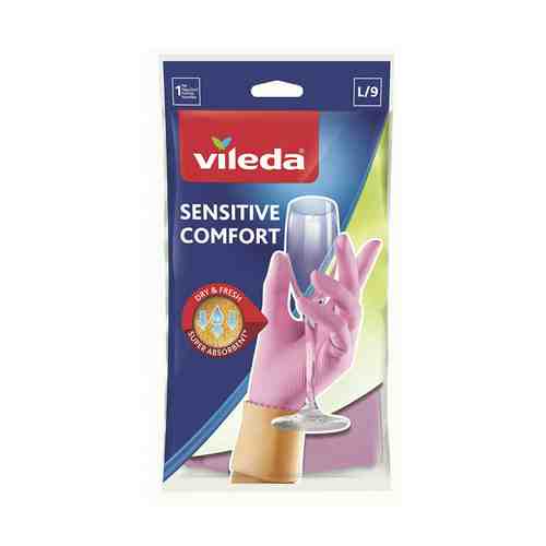 Перчатки Vileda Sensitive Comfort хозяйственные латексные L