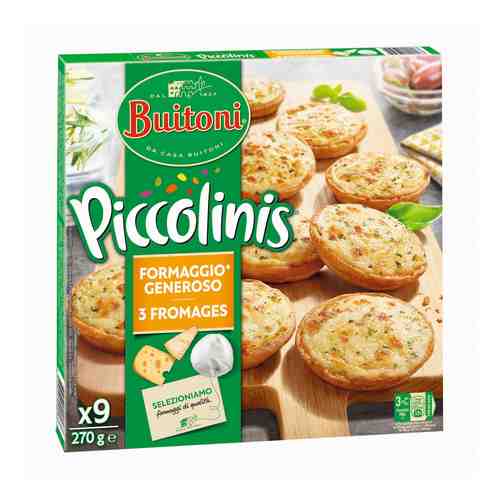 Пицца Buitoni Piccolinis Formaggio Generoso 3 сыра замороженная 270 г